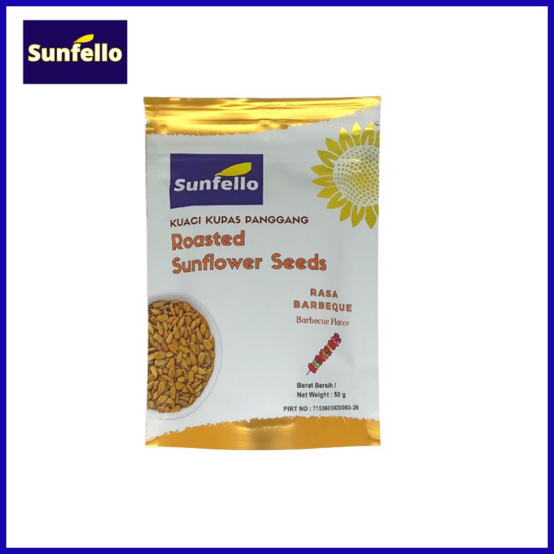 

Kuaci Kupas Panggang Sunfello Rasa Barbeque 50 g / Biji Bunga Matahari / Roasted Sunflower Seeds / Kuaci Kupas