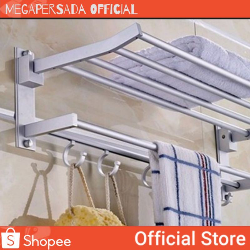 Rak Handuk Dinding Hotel Kamar Mandi Toilet Alumunium Jemuran Dinding