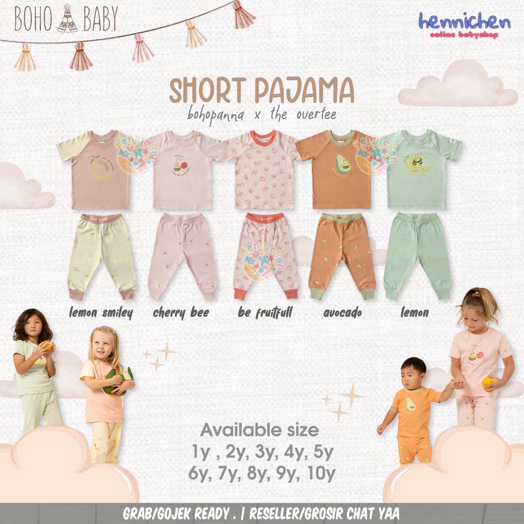 BOHOPANNA BOHO BABY BOHOBABY SHORT PAJAMA MOTIF / THE OVERTEE 1-8 TAHUN BUNDO