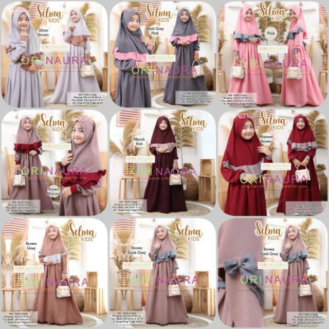 Gamis Selma Couple All Model Original Naura Plus Jilbab