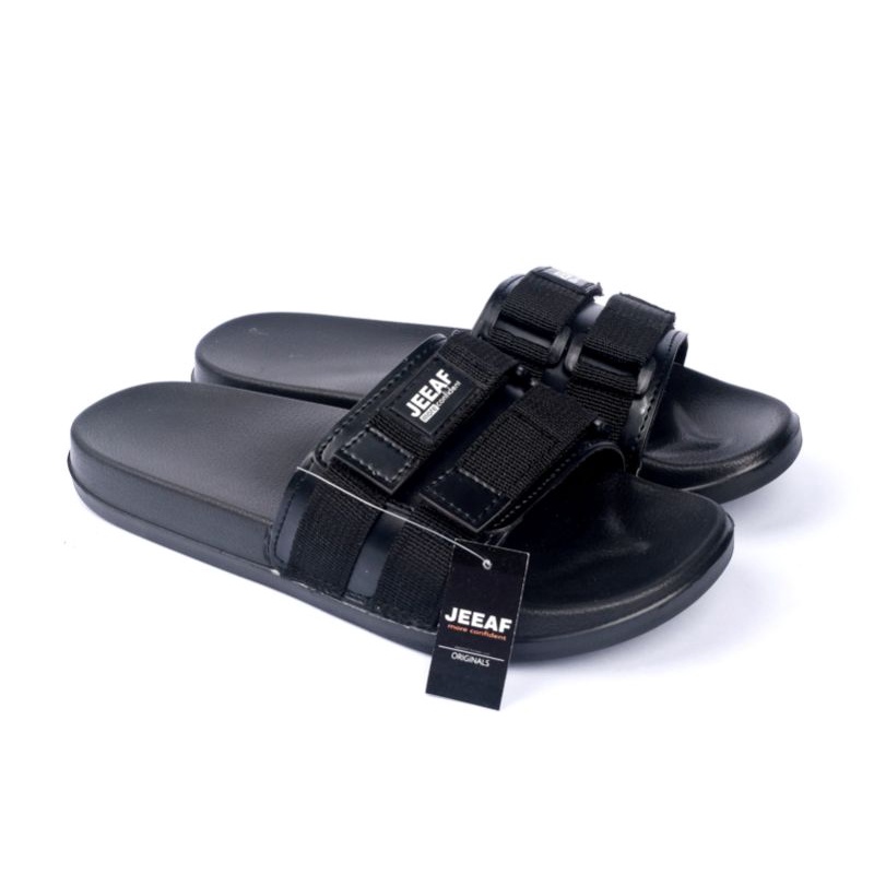 SANDAL SLOP HITAM PRIA JEEAF ORIGINAL SENDAL SLIP ON SANDAL PRIA JF - KR