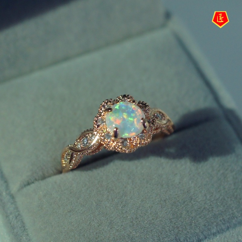 [Ready Stock]Fashion Opal Ring Elegant Fashion Temperament