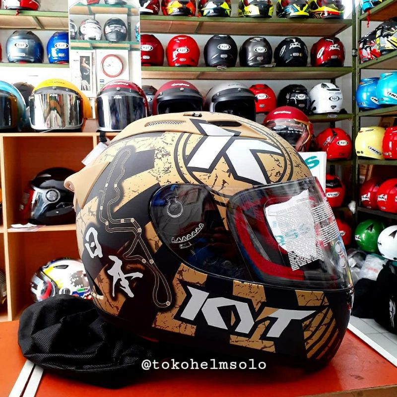 Helm KYT RC7 Seri 17 Black Gold Doff