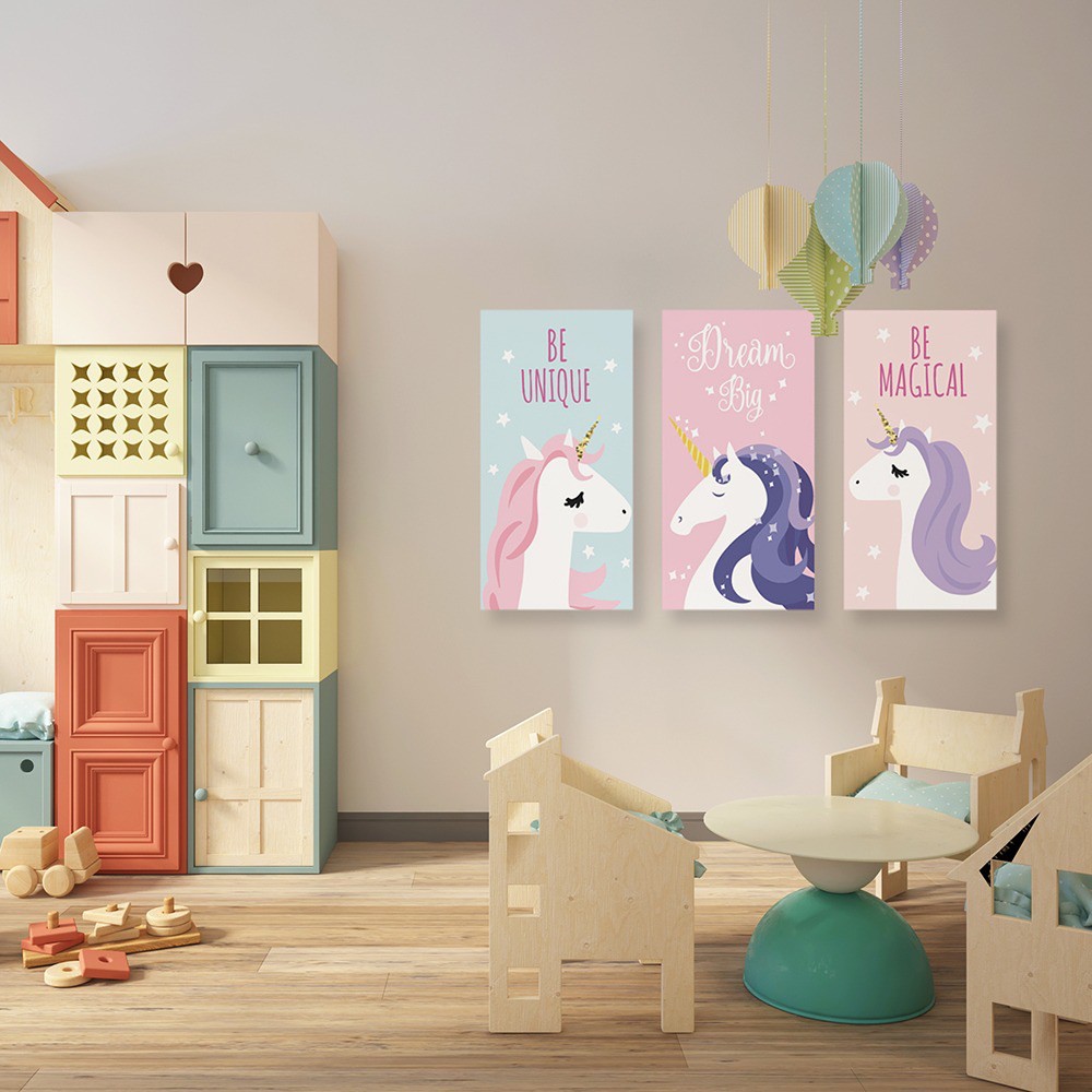 Hiasan Dinding Dekorasi Kamar Anak Perempuan Motif Unicorn Kuda Poni Motif Lucu