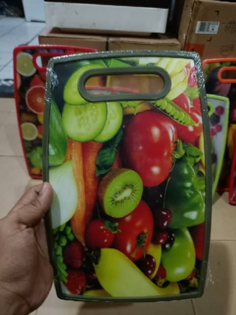 Promo TERMURAH talenan plastik TEBAL   motif buah dan sayur  3d