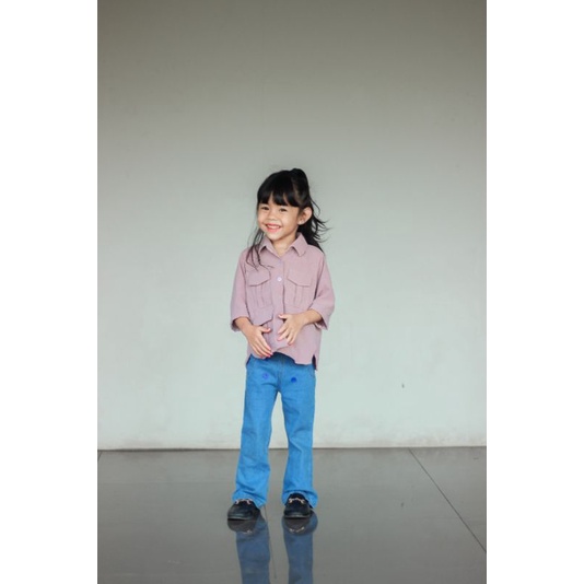 Kemeja Crincle Kids by Keenanthi / Atasan Anak Murah / Kemeja Crincle Anak