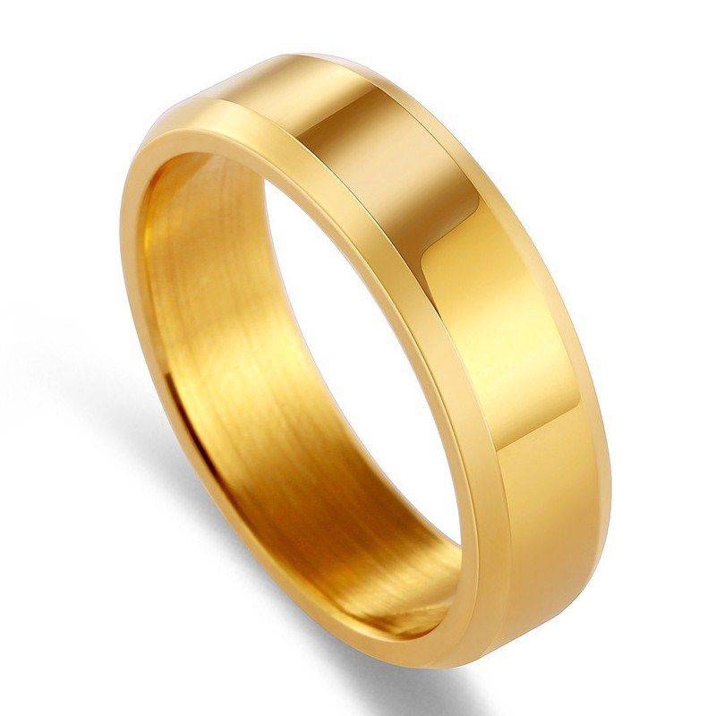 Cincin couple Hitam Titanium Stainless steel sisi segi anti karat selamanya Fashion Ring