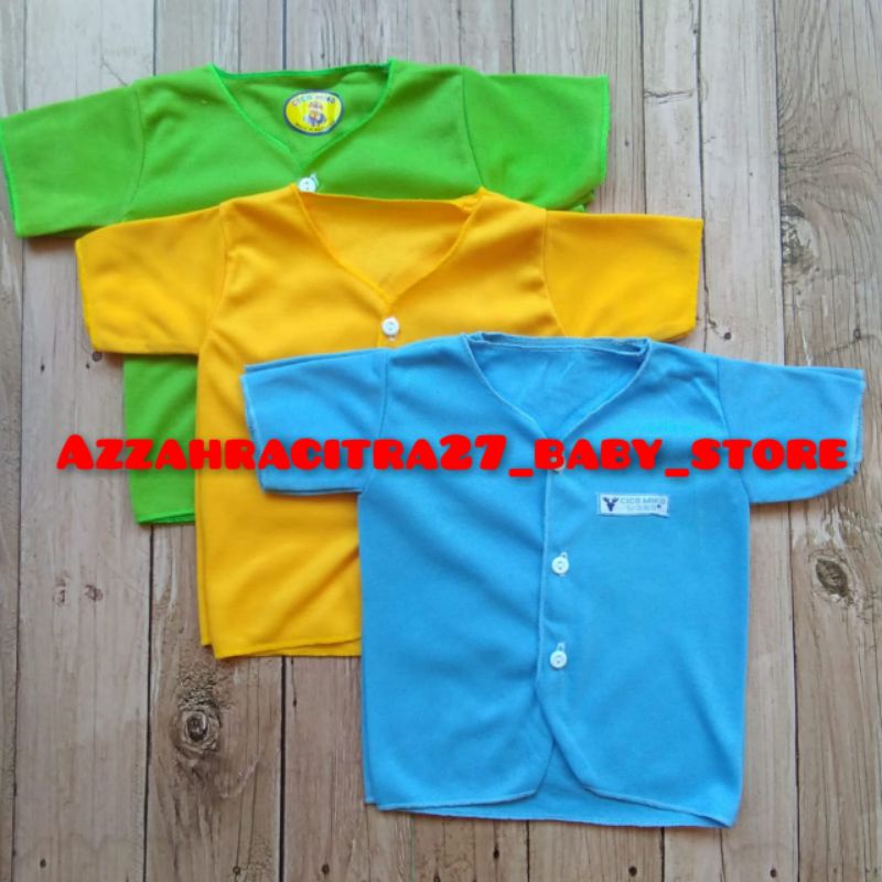 3PC CICO MIKO BAJU BAYI POLOS LENGAN PENDEK USIA NEW BORN BAHAN HALUS LEMBUT&amp; SNI