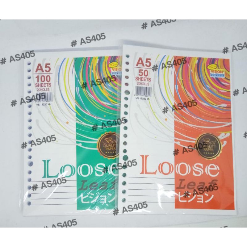 

Loose Leaf Kertas Binder VISION Garis A5