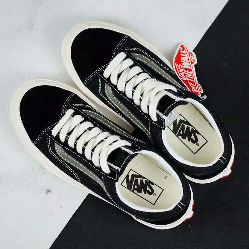 Vans Sepatu Vans Old School Vans Original Black Grey Classic Pria Wanita