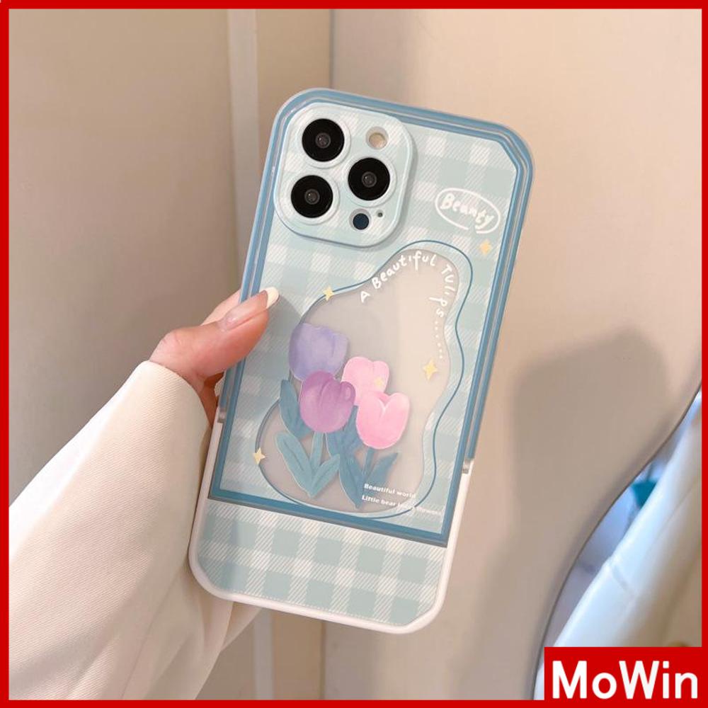 iPhone Case Acrylic Invisible Folding Stand Silicone Soft Case Airbag Shockproof Camera Cover Flower Compatible For iPhone 11 Pro Max 13 Pro Max 12 Pro Max 7Plus xr XS Max