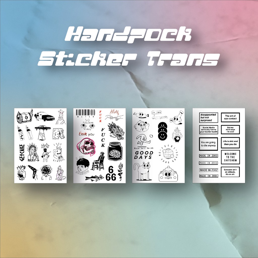 

Sticker Aesthetic Handpock Transparan Pack #1, #2, #3, Quotes | Sticker Kiss Cutting Laptop, Koper, & HP