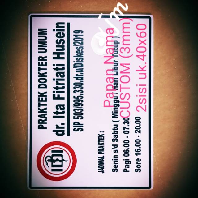 

Acrylic Papan Nama CUSTOM