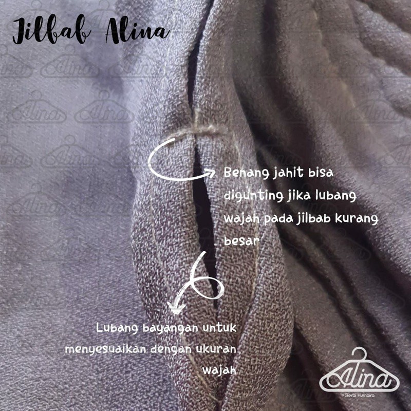 Jilbab Instan Syari Alina - Bergo Syari Size L Wolfis - Hijab Panjang