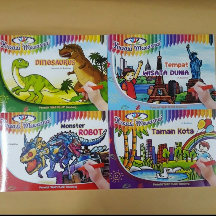 

BUKU MEWARNAIN,PAKET KOMPLIT BUKU ANAK KREASI MEWARNAI, MAP PLUS