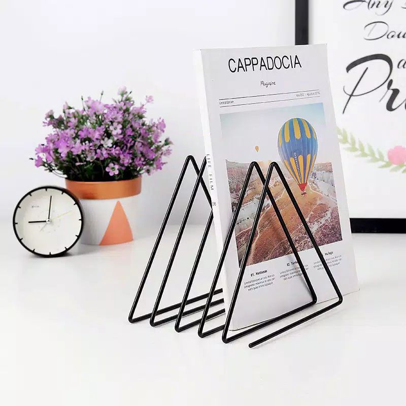 Rak Segitiga Rak Dokumen Hiasan Meja Kantor Aesthetic Hiasan Rak Majalah Buku