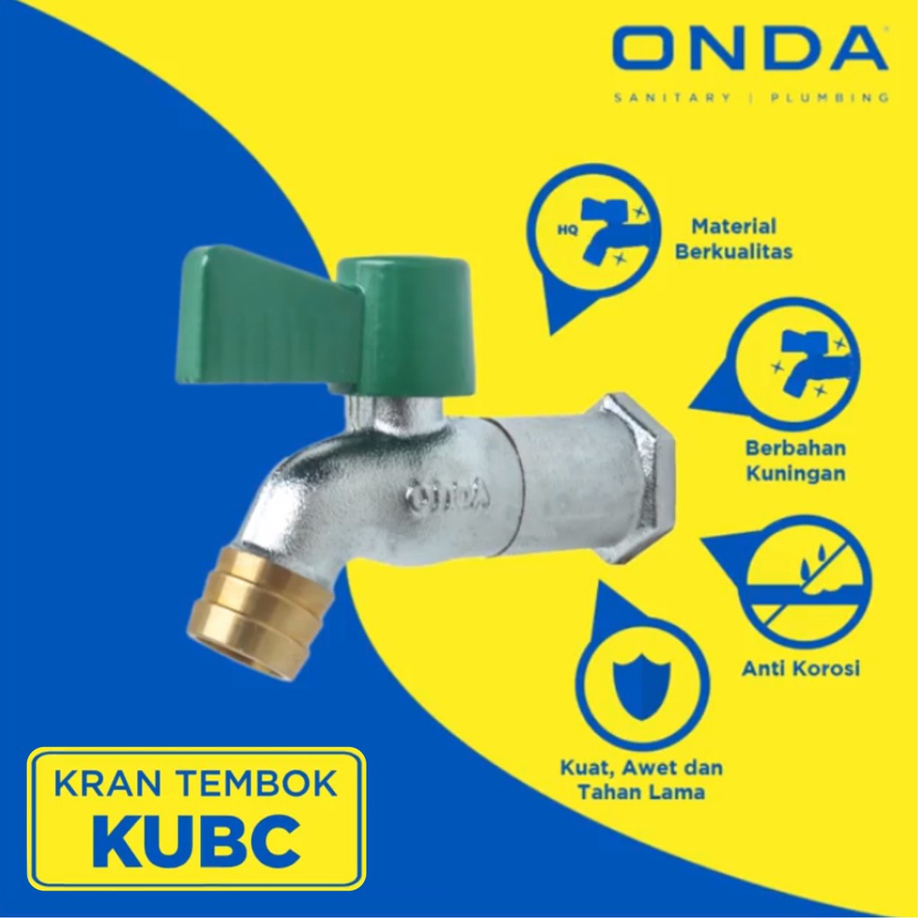 ONDA KUBC Kran Tembok Keran Taman Garden Tap 1/2&quot; 3/4&quot;