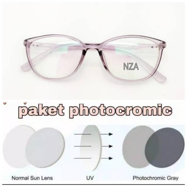 KACAMATA MINUS PHOTOCROMIC, KACA MATA WANITA, KACAMATA 811181, KACA MATA PLUS