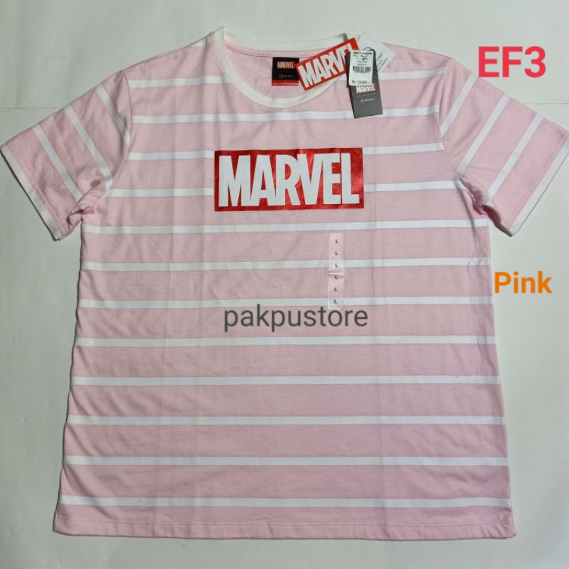 Kaos Wanita Lengan Pendek Merek Marvel Nevada Branded Matahari Original