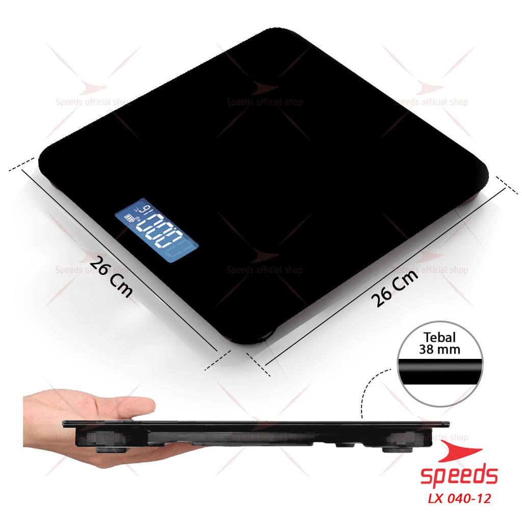 speeds timbangan badan digital 180kg scale kaca berat mini max original impor 040