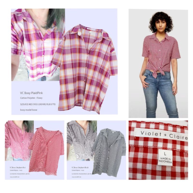 Violet Clair Boxy Shirt Kemeja Wanita Original Branded