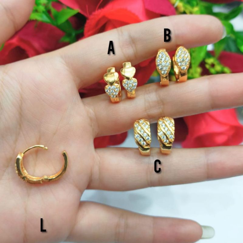 FHASION WANITA ANTING BATU PERMATA DAN FULL PERMATA LAPIS EMAS 24 K MOTIF PILIHAN