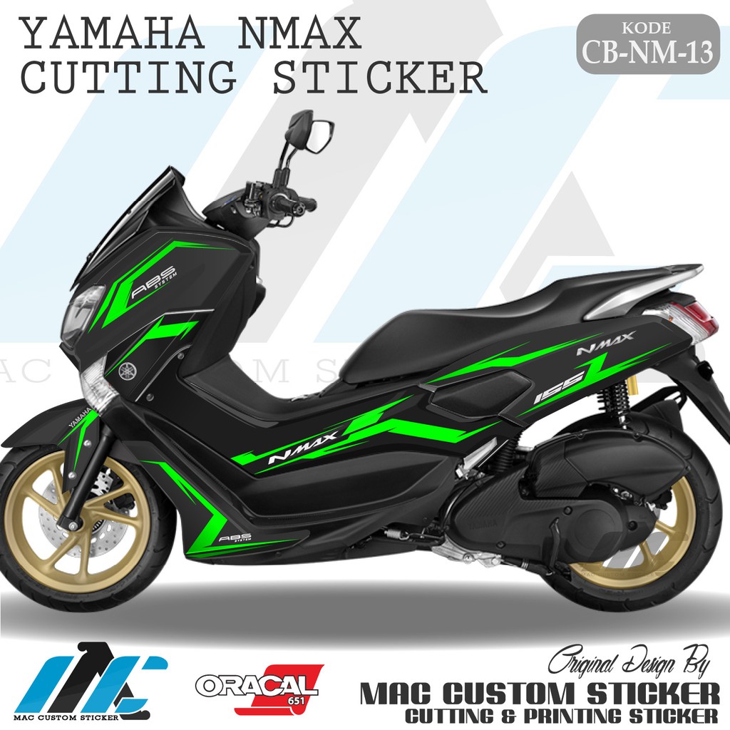 CB NM 13 - CUTTING STICKER NMAX SEMUA WARNA MOTOR - STIKER WARNA NEON GREEN - HIJAU STABILO
