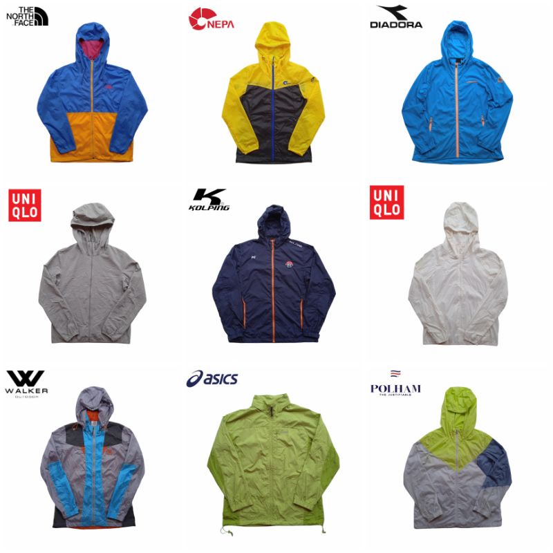 Jaket Running Second Tipis Parasut Preloved