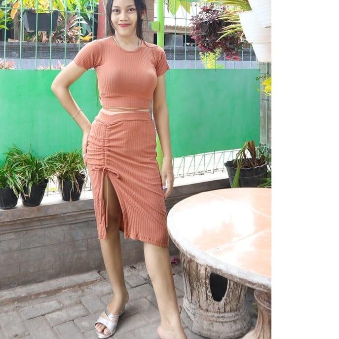 ♨ ONE SET CASSANDRA KERUT /ATASAN TERBARU / ROK / KEKINIAN ✰