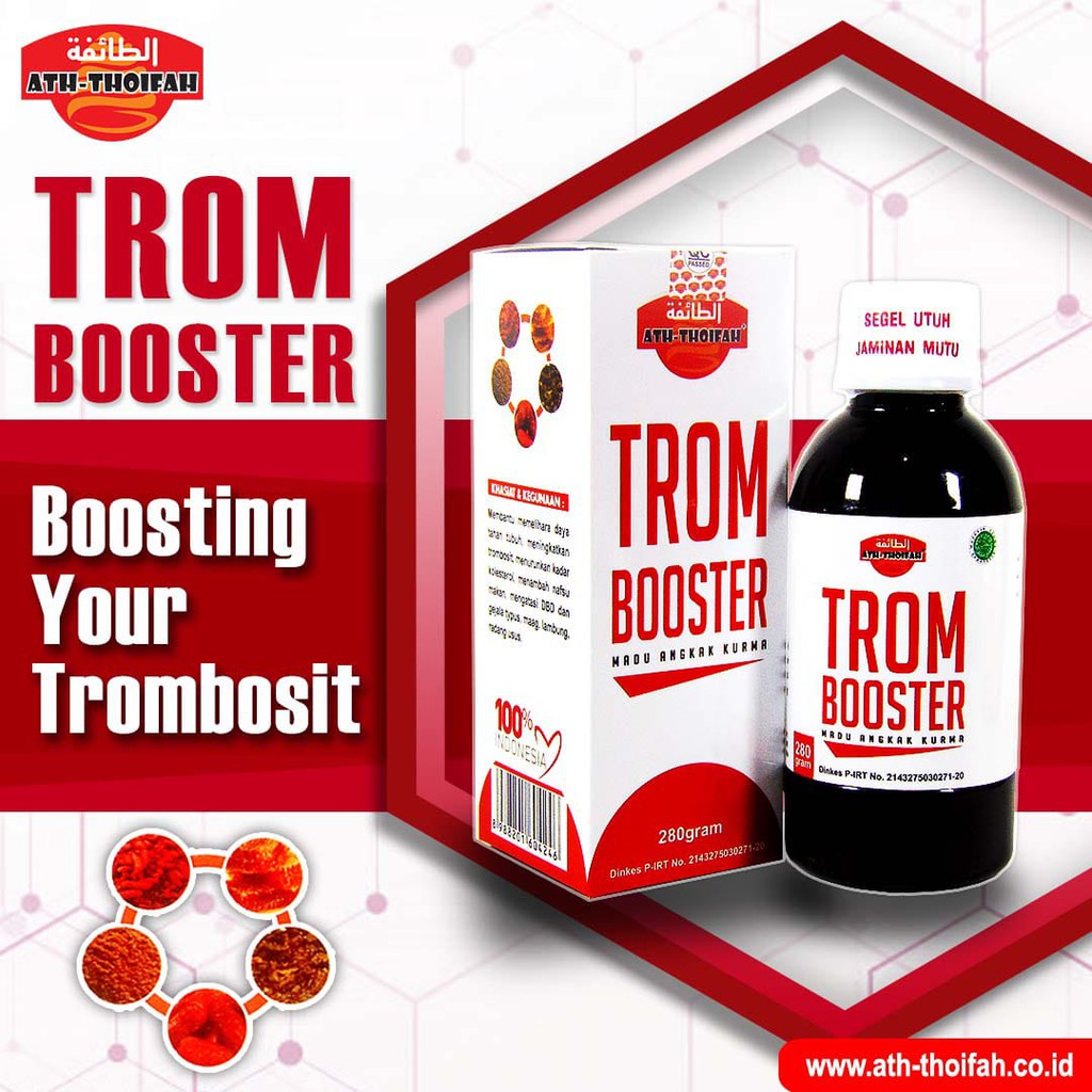 

Trombooster Angkak Kurma Madu Sehat DBD obat types demam berdarah penaik trombosit