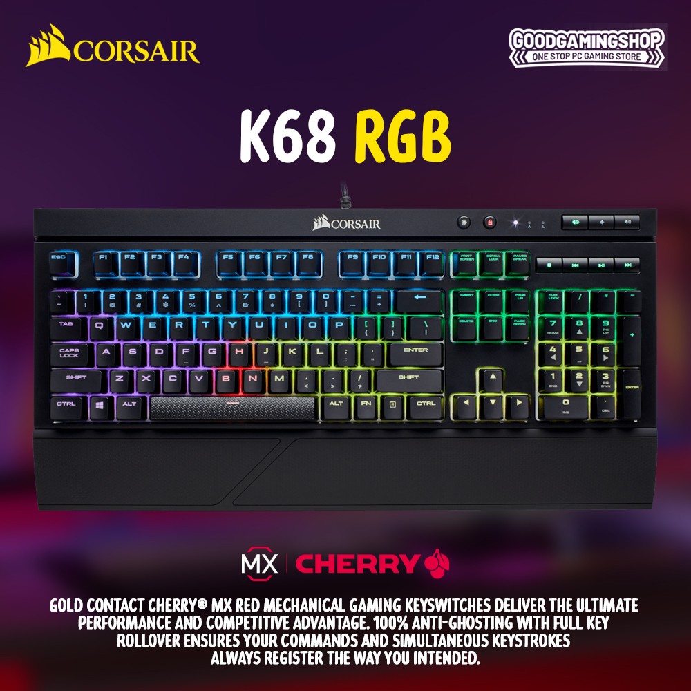 Jual Corsair K68 RGB Mechanical Keyboard Indonesia