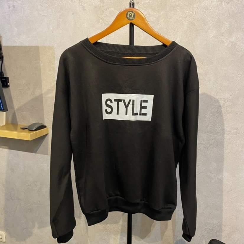 STYLE SWEATER CREWNECK UNISEX BAHAN FLEECE ( V1 )