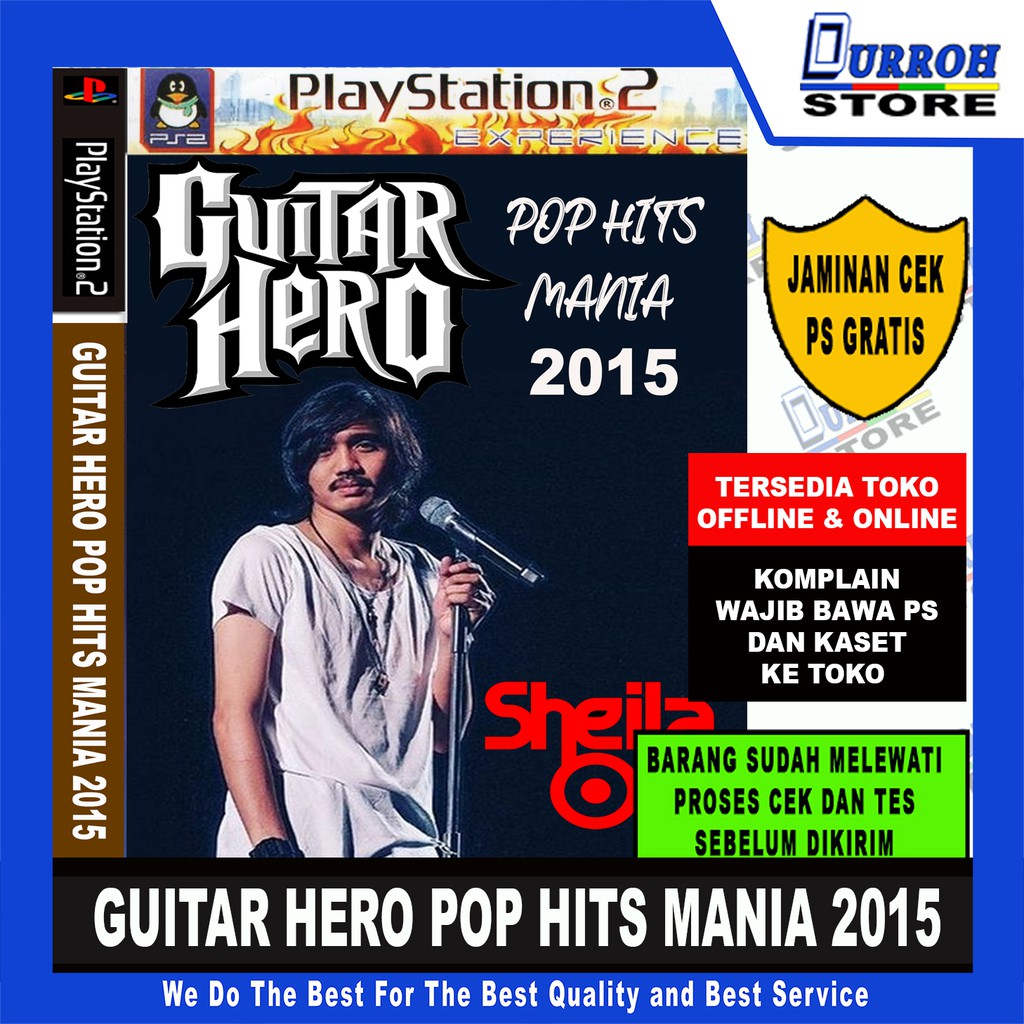 KASET GAME PS 2 GUITAR HERO INDONESIA POP HITS MANIA 2015