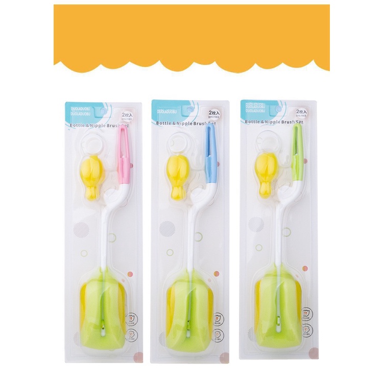 Sikat Botol Sponge Sikat Botol Bayi Murah Pembersih Set 2 in1