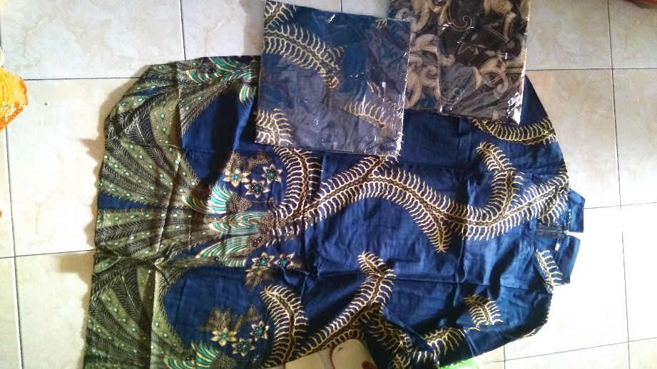 Murah Batik Kemeja Hem Pria Motif Kembang Gede Hitam Kemeja Seragam Pekalongan Alkhalis