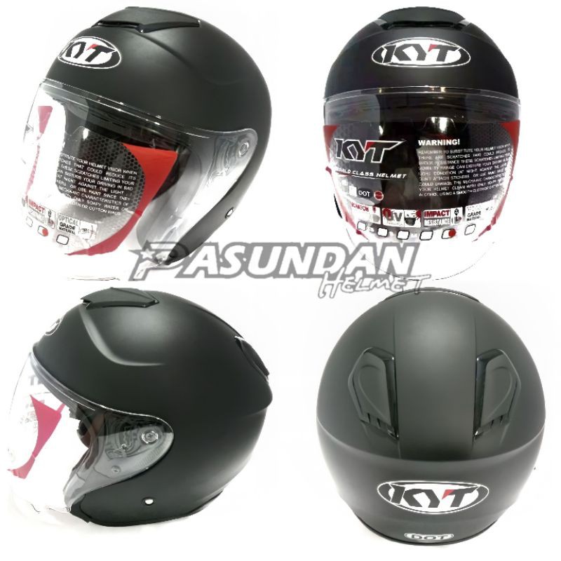 HELM KYT KYOTO BLACK DOFF ORIGINAL