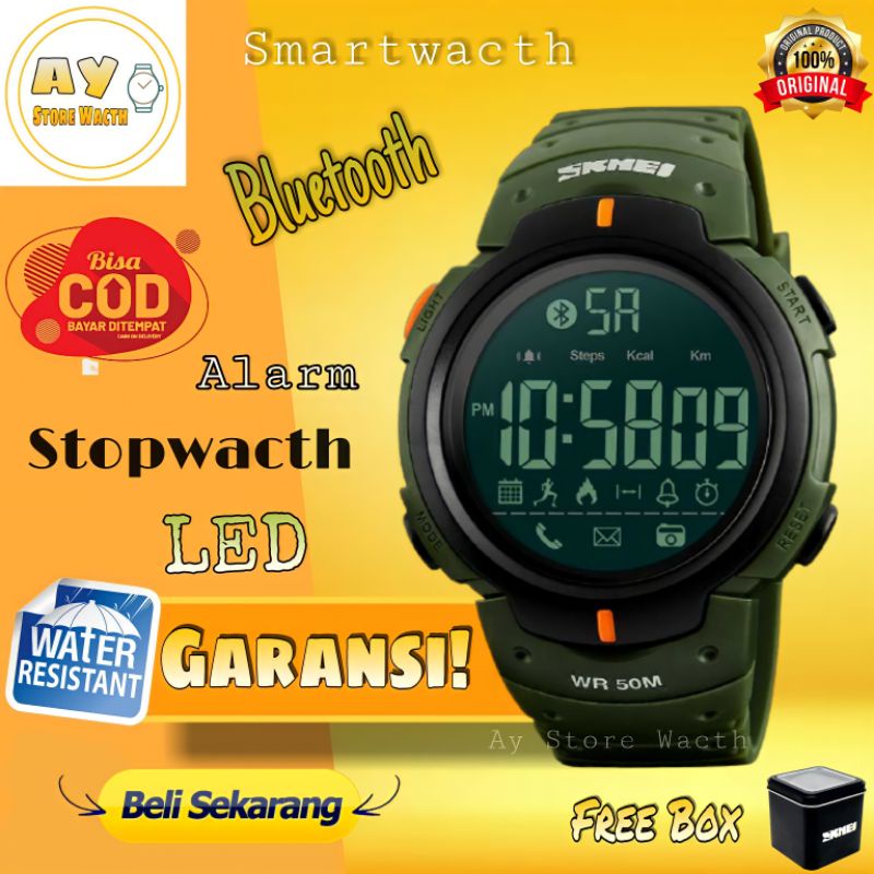 Jam Tangan Outdoor Pria Jam Olahraga SKMEI 1301 Jam Tangan Sport Pria Anti Air Jam Smartwatch Pria