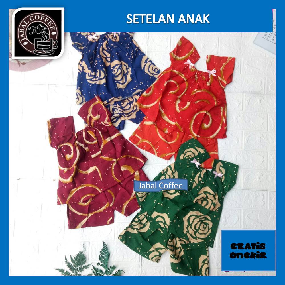 Setelan Daster Anak Perempuan / Setelan Baju Tidur Bayi 6 Bulan / Setelan Anak Baju Tidur Batik 02