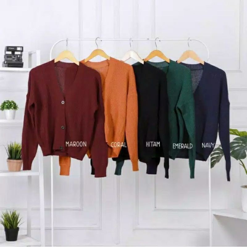 cardigan crop balon rajut-K3