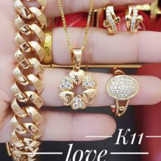 Xuping set perhiasan lapis emas 24k 2116