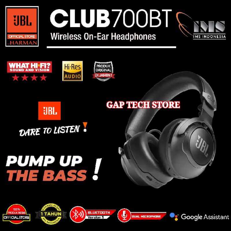 JBL CLUB 700BT / CLUB700BT / CLUB 700 BT Wireless On Ear Headphones Original