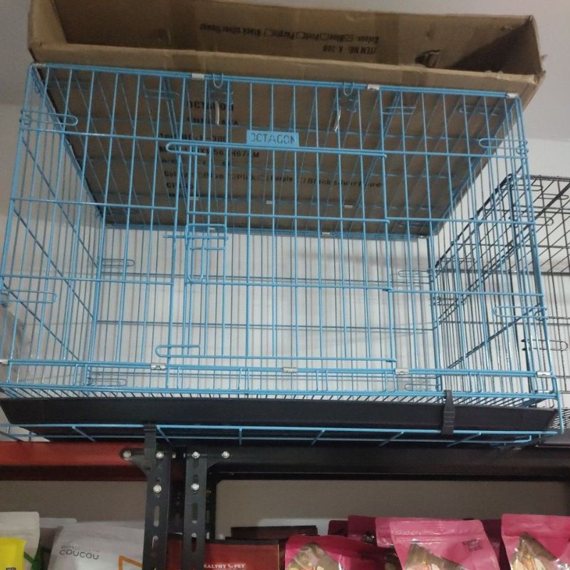 KANDANG OCTAGON UKURAN 90cm WARNA HITAM RODA