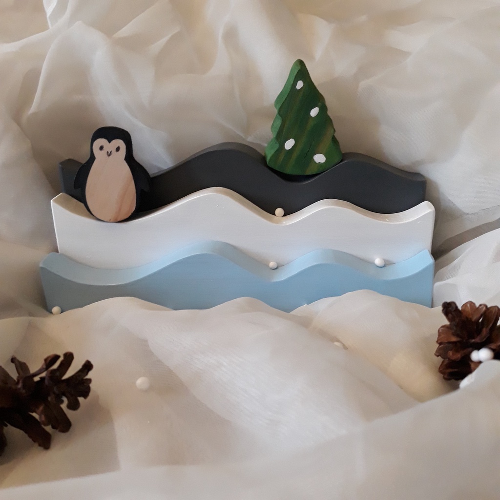 Wooddo Winterland Set / Winterland Puzzle / Wooden Penguin