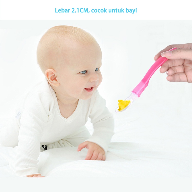 Sendok makan bayi/Sendok silikon bayi/Sendok Makan Bayi Silikon/Sendok makan bayi silicone (B64)