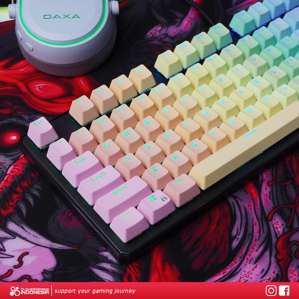 Keycaps CLV Candy Gradient - PBT Double Shot 104 Keycap Set Custom