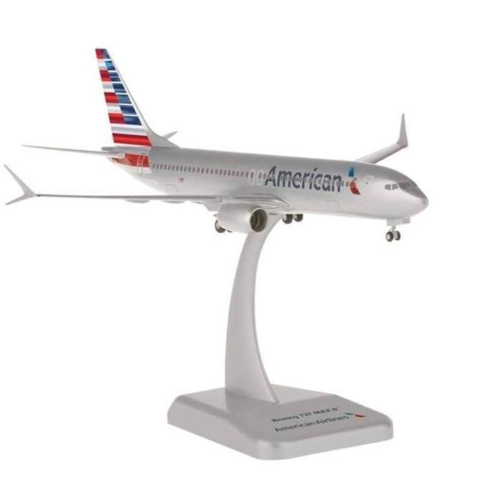 Diecast Pesawat American Airlines B737-Max8 Hogan Wings(Plastik) 1:200