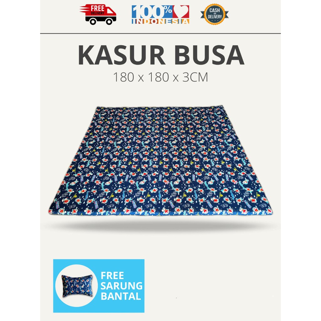 Kasur Busa Lantai Jumbo 180 x 180 x 3 CM Plus Sarung Bantal / Kasur Modern / Kasur Busa Lipat