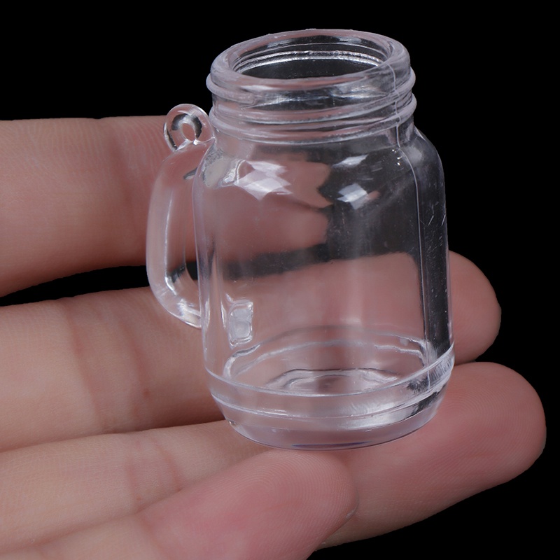 【beautifulhome12.id】1Pc 1:12 1:6 DIY Plastic Transparent Miniature Cup Dollhouse Craft Home Decor