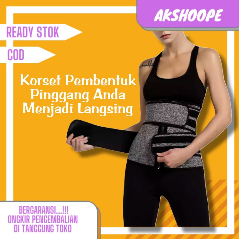 Korset Pelangsing Membakar Lemak Korset Double Strap Waist Belt Trimmer SOLANIA