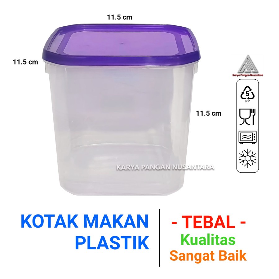 Toples Segi Plastik Kmp 1 KG / Toples Kue Lebaran / Coklat / Permen / Kacang / Toples Bumbu Dapur